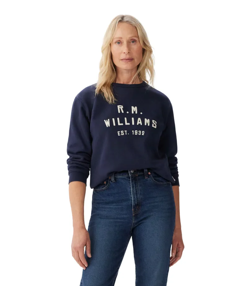 RM Williams Stencil Crew Navy-1